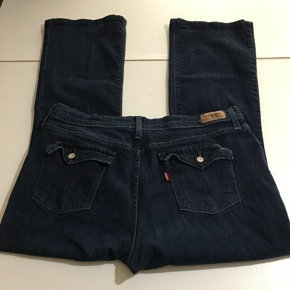 Levi's 515 Bootcut Jeans Women Size 16S Dark Wash - Picture 5 of 9